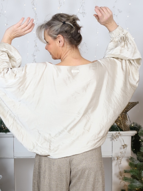 Volná tunika smetanový satén