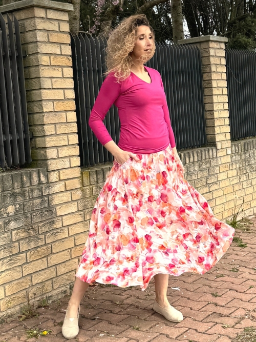 Polokolová sukně- abstraktní vzor