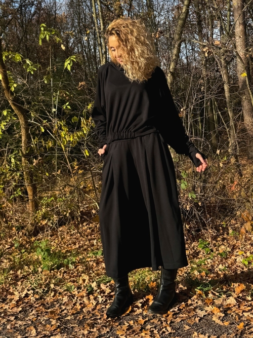 Kalhotová sukně maxi černá