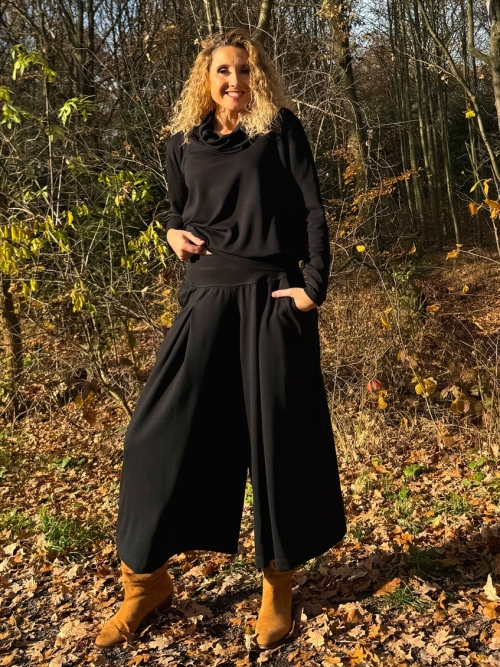 Kalhotová sukně maxi černá