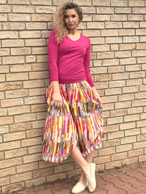 Kalhotová sukně maxi barevná