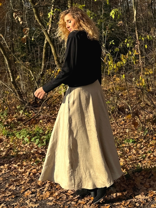 Polokolová sukně perleť