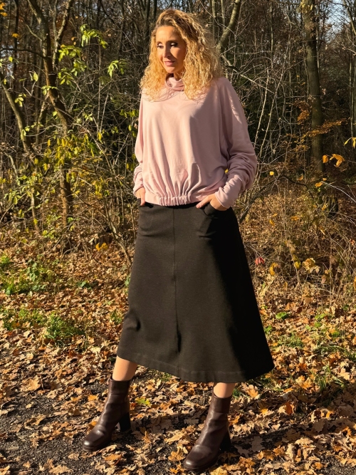 Zvonová sukně tmavě hnědá