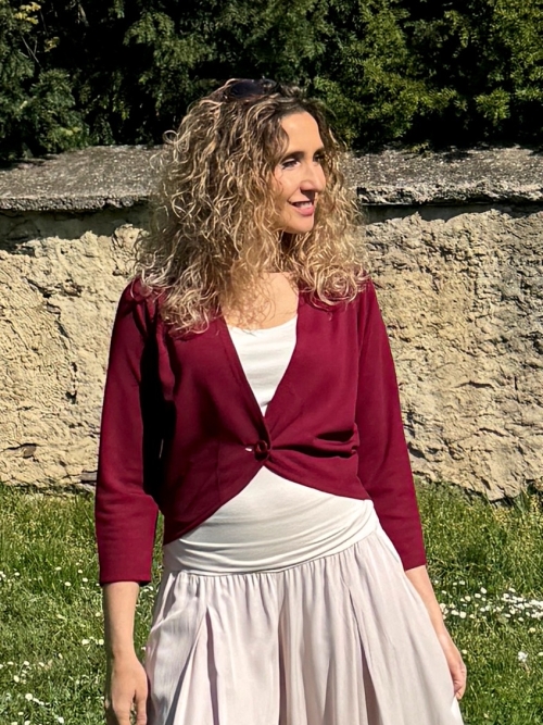 Kardigan krátký vínový