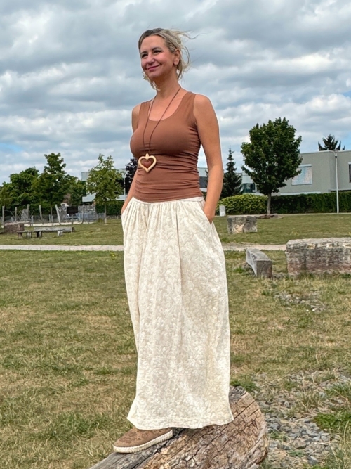 Kalhotová sukně/harémky béžové