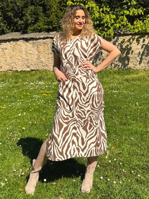 Rovné šaty s kapsičkami safari