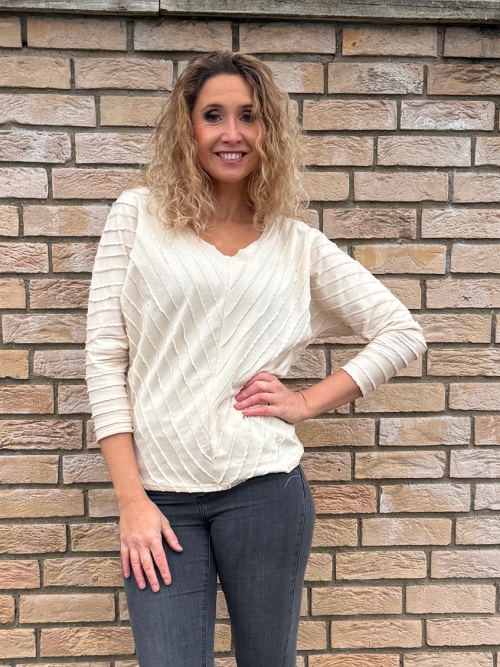 Volný top V výstřih vlnka