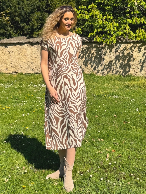 Rovné šaty s kapsičkami safari