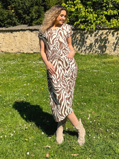 Rovné šaty s kapsičkami safari