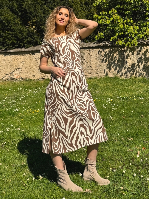 Rovné šaty s kapsičkami safari