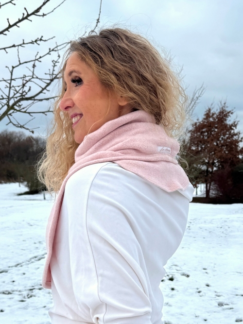 Fleesový rolákový nákrčník růžový