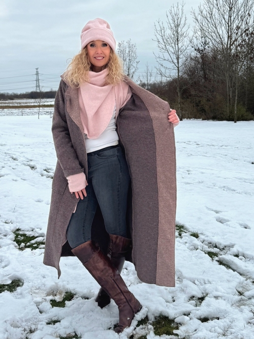 Zimní kabát pařená vlna tmavší hnědá