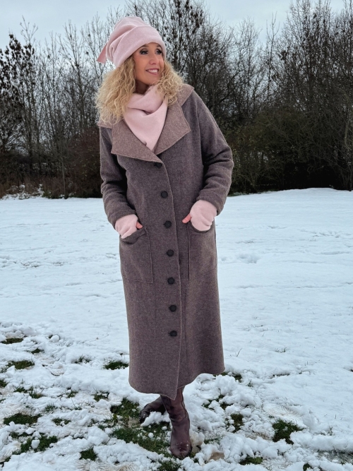 Zimní kabát pařená vlna tmavší hnědá