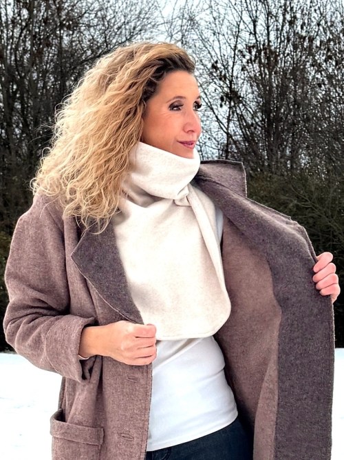 Fleesový rolákový nákrčník světlý