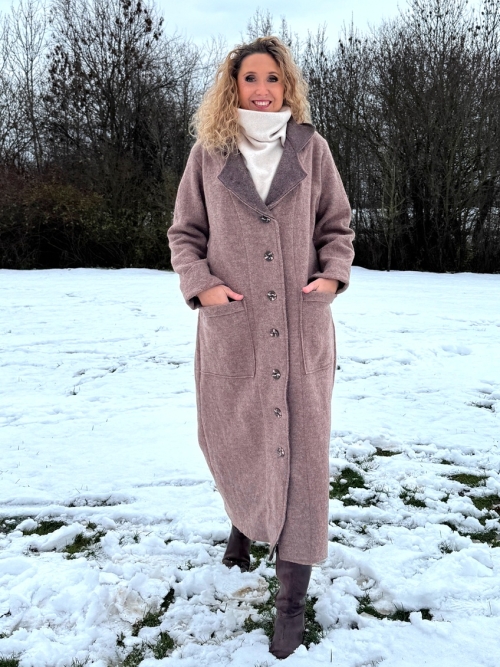 Zimní kabát pařená vlna světle hnědý