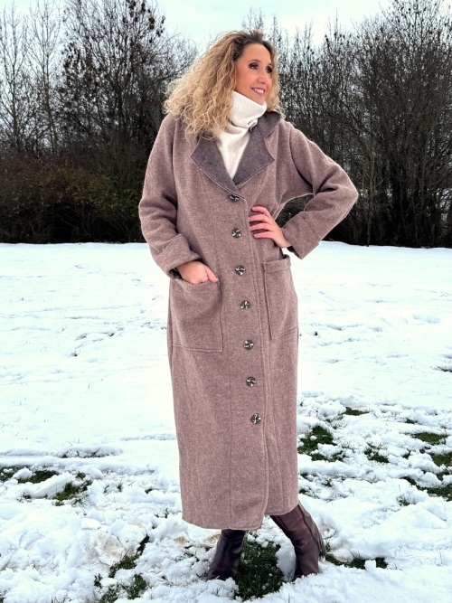 Zimní kabát pařená vlna světle hnědý