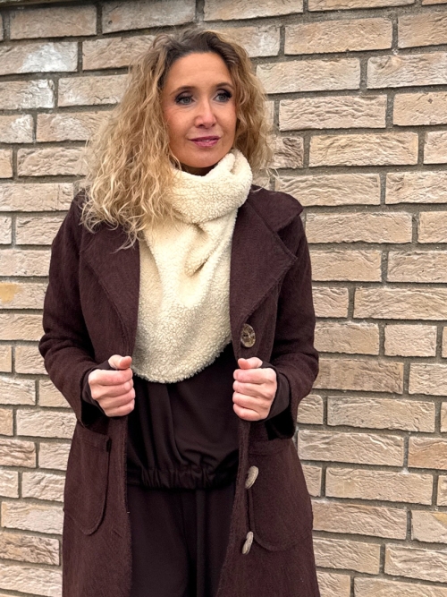 Bavněný rolákový nákrčník světlý beránek