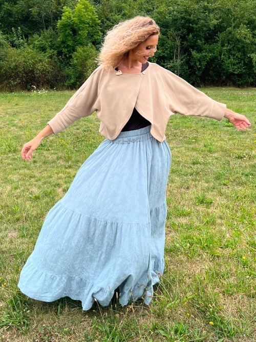 Kanýrová sukně světle modrá