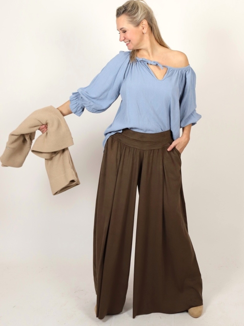 Kalhotová sukně semišová hnědá