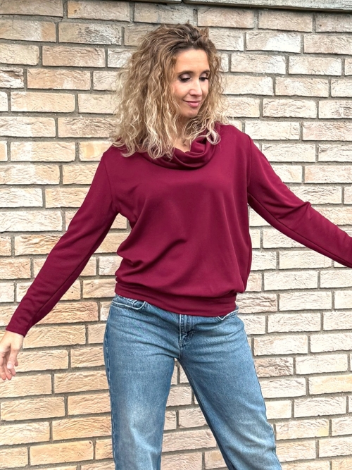 Rolák s pružným pasem burgundy