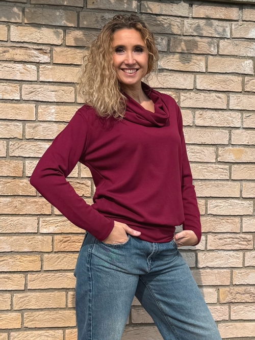 Rolák s pružným pasem burgundy