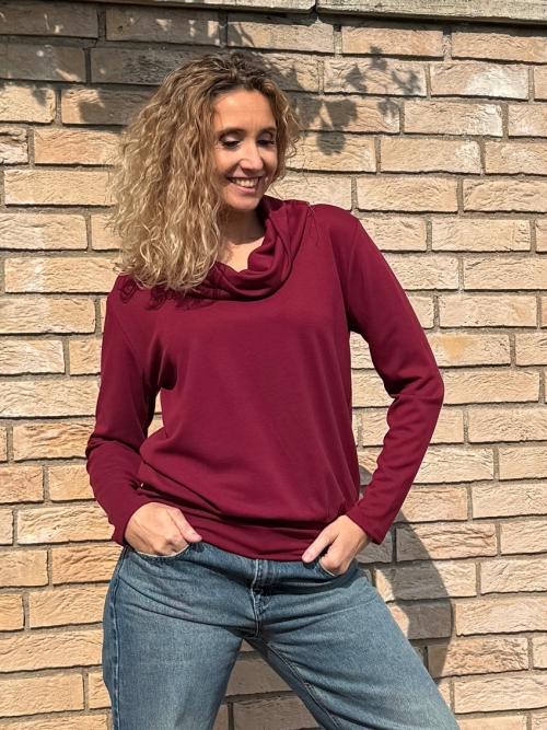 Rolák s pružným pasem burgundy