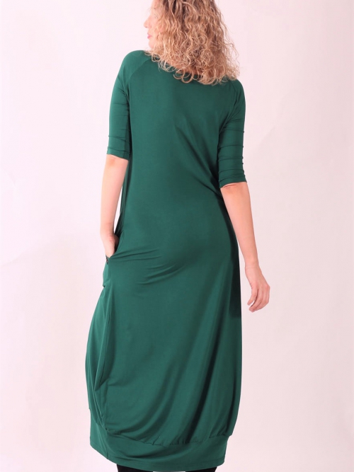 Šaty s balonovou sukní zelené dlouhé